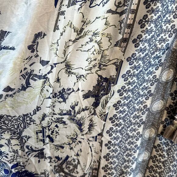 Johnny Was Filo Lucy Silk Midi Dress White Button Tie Waist Embroidered Sz S - Picture 5 of 8